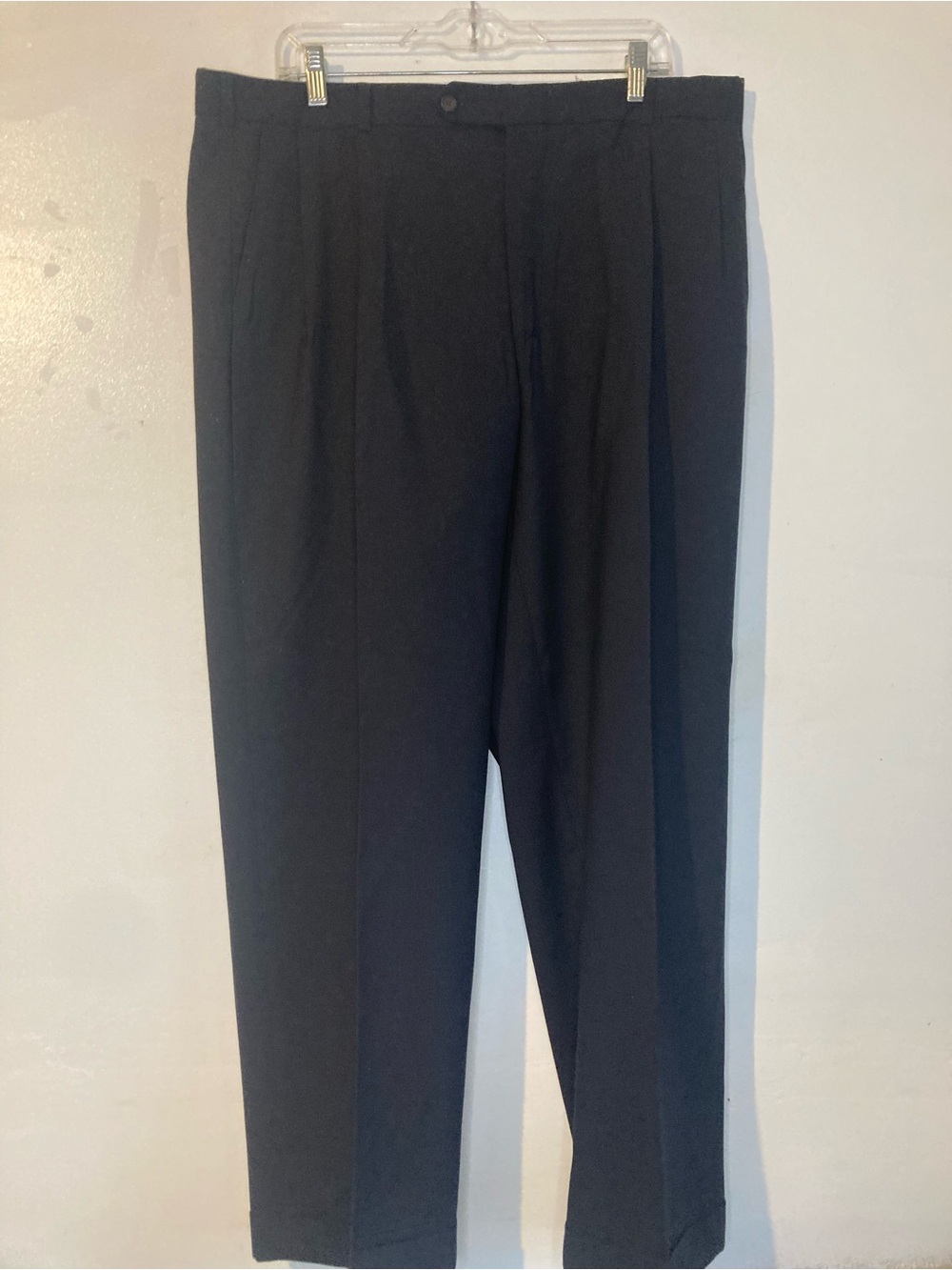 Men's LandEnd 100% Wool Classic Black Dress Pants